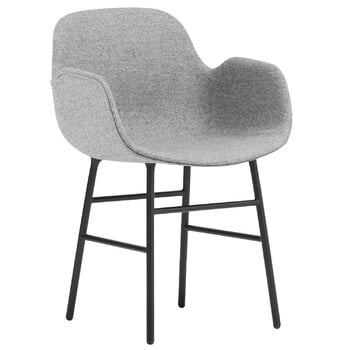 Dining chairs, Form armchair, black steel - Synergy 16, Black