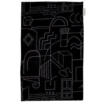 Saana ja Olli Unien talo tea towel/placemat, black
