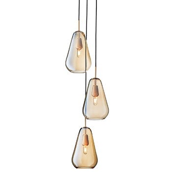 Pendant lamps, Anoli 3 pendant, gold, Gold