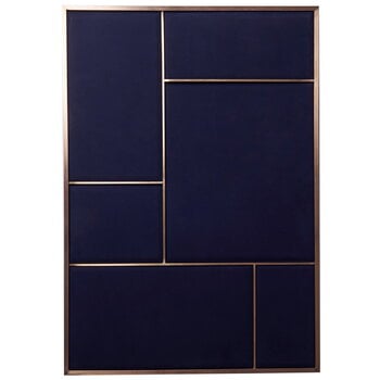 PLEASE WAIT to be SEATED Nouveau Pin board, large, brass - blue