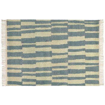 Autres tapis, Tapis Pilari, bambou - laine, bleu - vanille, Bleu