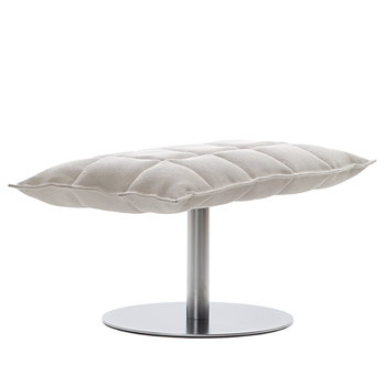 Woodnotes K ottoman, wide, base plate, stone/white