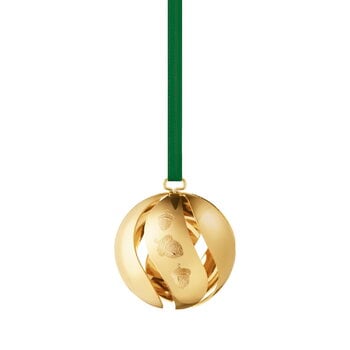 Georg Jensen Collectable ornament 2023, ball, gold plated brass