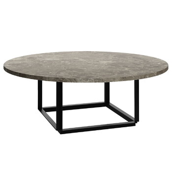 New Works Table basse Florence 90 cm, noir - marbre gris