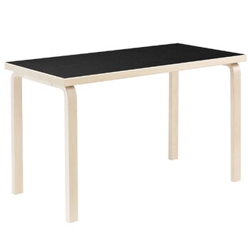 Artek Aalto table 80A, birch - black linoleum, product image