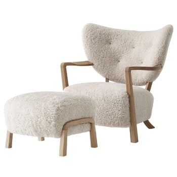&Tradition Wulff ATD2 lounge chair and ATD3 pouf, Moonlight - oak