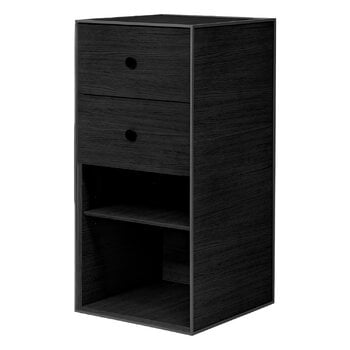 Audo Copenhagen Frame 70 with shelf, 2 drawers, black stained ash