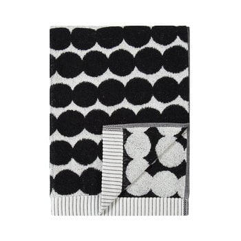 Hand towels & washcloths, Räsymatto hand towel, black - white, Black