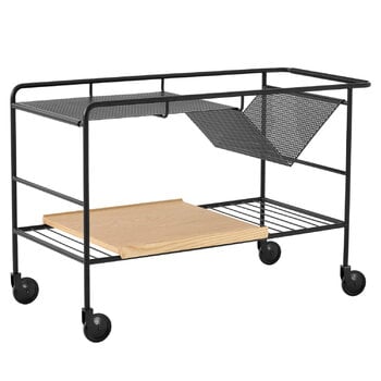 &Tradition Alima NDS1 trolley, matt black - lacquered oak