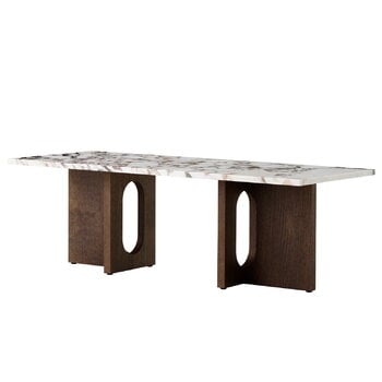 Audo Copenhagen Table lounge Androgyne, chêne foncé - marbre Calacatta Viola
