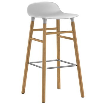 Normann Copenhagen Form bar stool, 75 cm, white - oak