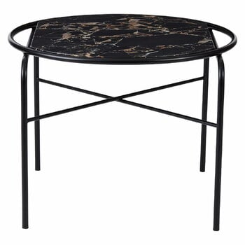 Warm Nordic Secant soffbord, runt, svart och guldfärgad marmor