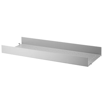 Shelving units, String metal shelf, 78 x 30 cm, high, grey, Gray