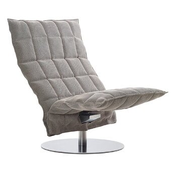 Woodnotes K chair, wide, swivel plate base, stone/black, product image