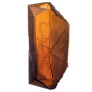 Art glass, Kartta glass sculpture 150 x 320 mm, copper, Brown