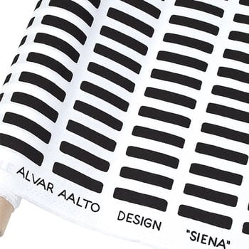 Artek fabrics, Siena canvas cotton fabric, 150 x 300 cm, white - black, Black