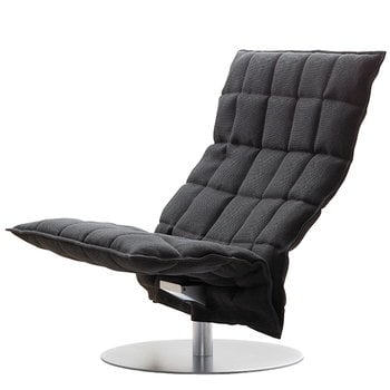Woodnotes K chair, wide, swivel plate base, black