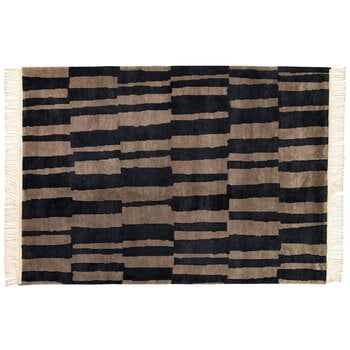 Roots Living Pilari rug, bamboo - wool, carbon - brown