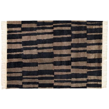 Autres tapis, Tapis Pilari, bambou - laine, carbone - marron, Marron