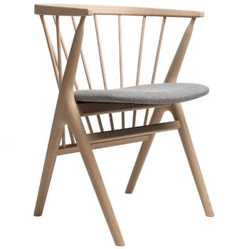 Sibast No 8 chair, soaped oak - grey fabric