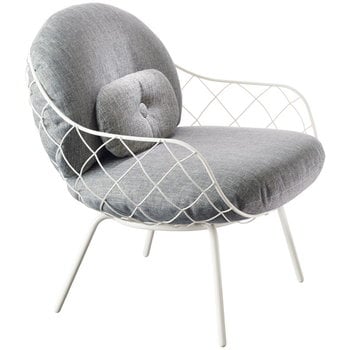 Magis Pina lounge chair, white steel frame, grey seat
