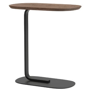 Muuto Table d’appoint Relate, h. 60,5 cm, chêne massif fumé - noir
