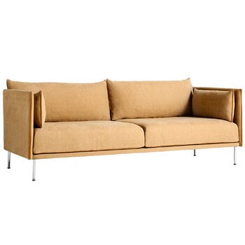 HAY Silhouette soffa 3-sits, Linara 142/Silk cognac - krom