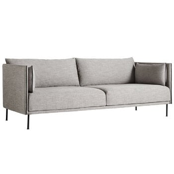 HAY Silhouette sofa 3-seater, Ruskin 33/Sense black - black steel