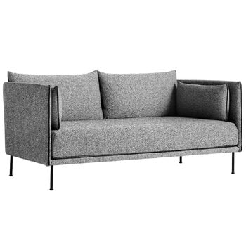 HAY Sofa 2-Sitzer Silhouette, Olavi 03/Sense schwarz – Stahl schwarz