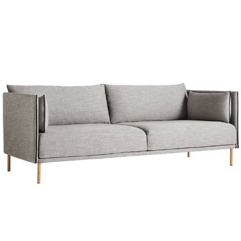 HAY Silhouette Sofa 3-Sitzer, Ruskin 33/Sense schwarz – Eiche geölt