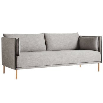 HAY Sofa 2-Sitzer Silhouette, Ruskin 33/Sense schwarz – Eiche geölt