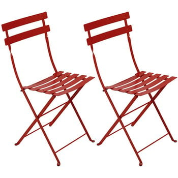 Sedie da patio, Sedia Bistro Metal, 2 pz, chili, Rosso