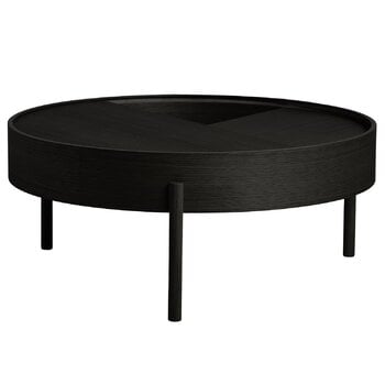Woud Arc coffee table 89 cm, black painted ash