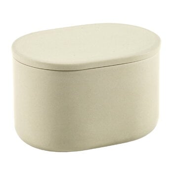 Bathroom accessories, Cose container with lid, oval, L, beige, Beige