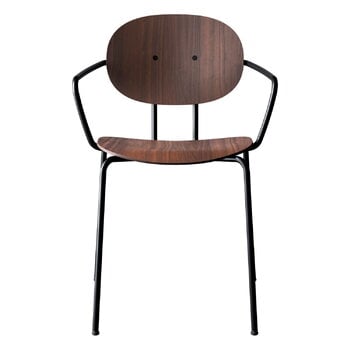 Sibast Piet Hein chair with armrest, black - lacquered walnut
