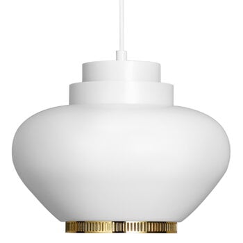 Pendant lamps, Aalto pendant lamp A333 "Turnip", white - brass, White