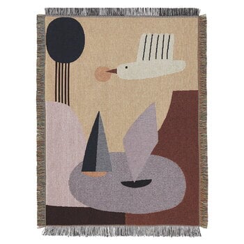 ferm LIVING Bird tapestry blanket, 80 x 110 cm, multicolour