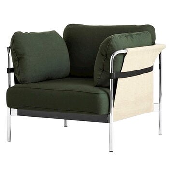 Armchairs & lounge chairs, Can lounge chair, Steelcut 975 - natural canvas - chrome frame, Green