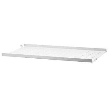 Shelving units, String Outdoor shelf 58 x 30 cm, low, galvanized, White