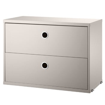 String Furniture String chest with 2 drawers, 58 x 30 cm, beige