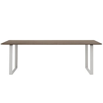 Tables de salle à manger, Table 70/70, 225 x 90 cm, chêne massif fumé - gris, Gris