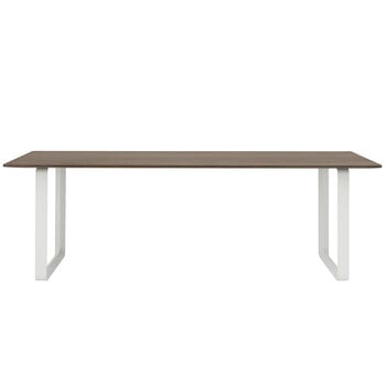 Tavoli da pranzo, Tavolo 70/70, 225 x 90 cm, rovere affumicato - bianco, Bianco