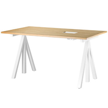 String Furniture String Works height adjustable work desk, 140 cm, oak