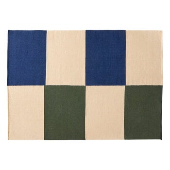 Tappeti in lana, Tappeto Ethan Cook Flat Works, 170 x 240 cm, Peach green check, Verde