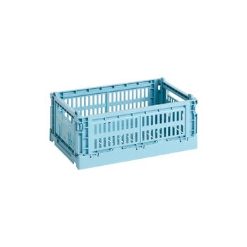 HAY Cassetta Colour Crate, S, plastica riciclata, light blue