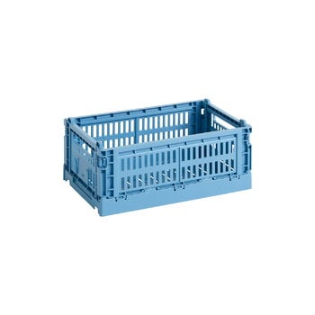 HAY Colour Crate, S, recycelter Kunststoff, Himmelblau