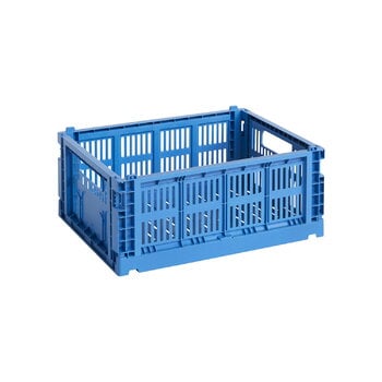 HAY Cassetta Colour Crate, M, plastica riciclata, electric blue