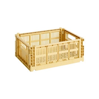 HAY Colour Crate, M, recycled plastic, golden yellow