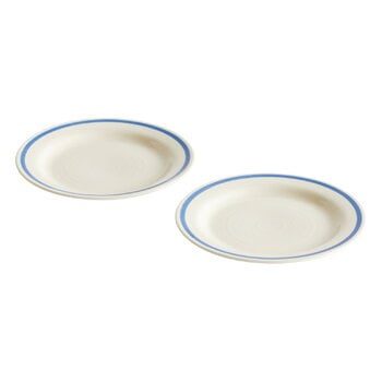 Plates, Sobremesa plate, 2 pcs, 18,5 cm, blue, White