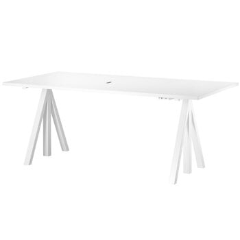 String Furniture String Works height adjustable work desk, 180 cm, white, product image